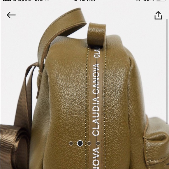 Claudia Canova Khaki Backpack With Logo Tape - Picture 2 of 14